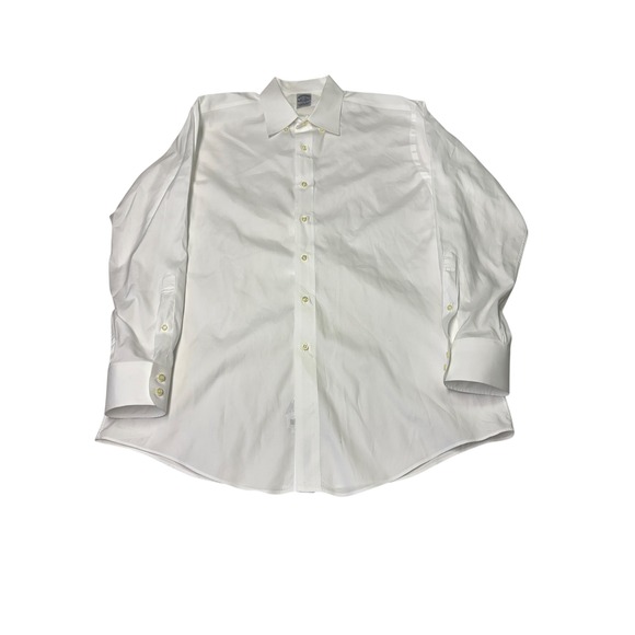 Brooks Brothers White Egyptian Cotton Dress Shirt 17 34 Made in USA - Picture 1 of 9